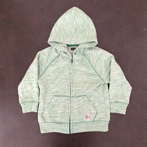 Gap Kids Green / White Hooded Full Zip Jacket - Size XS